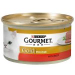 کنسرو گورمت گلد پته گربه با طعم گوشت گاو پورینا ۸۵ گرم(Gourmet Gold Pate with Beef 85gr)
